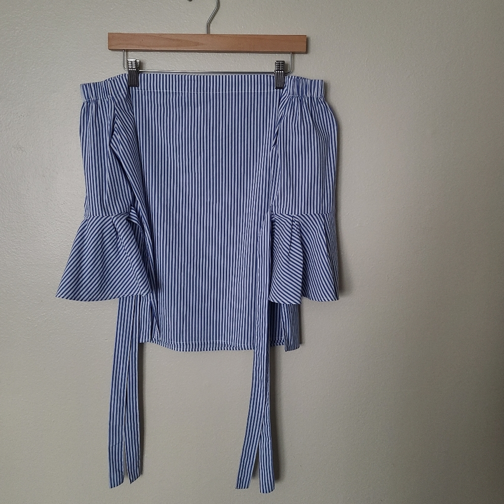 H&M Off The Shoulder Striped Top